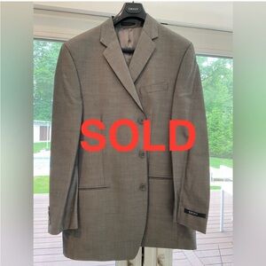 DKNY SUIT Gray Wool Silk Mohair 44L